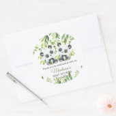 かわいいパンダ竹の緑の双子ベビーシャワー ラウンドシール (封筒)