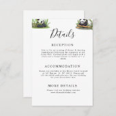 かわいいパンダ緑の竹の誕生日パーティー エンクロージャーカード (正面/裏面)