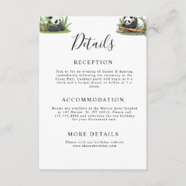 かわいいパンダ緑の竹の誕生日パーティー エンクロージャーカード