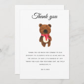 かわいいパンダ緑の竹の誕生日パーティー サンキューカード (正面/裏面)