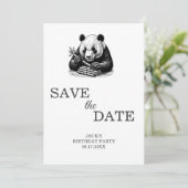かわいいパンダ緑の竹の誕生日パーティー セーブザデート (スタンド正面)