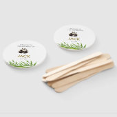 かわいいパンダ緑の竹の誕生日パーティー ハンドファン (組立なし)