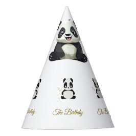 かわいいパンダ緑の竹の誕生日パーティー パーティーハット