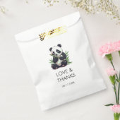 かわいいパンダ緑の竹の誕生日パーティー フェイバーバッグ (封をした状態)