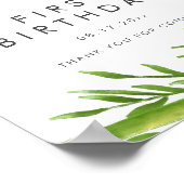 かわいいパンダ緑の竹の誕生日パーティー ポスター (角)