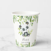 かわいいパンダ緑の竹ベビーシャワー誕生日 紙コップ (裏面)