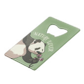 かわいいパンダ自然恋人さくらんぼブロッサム漫画 クレジットカード栓抜き (正面アングル)