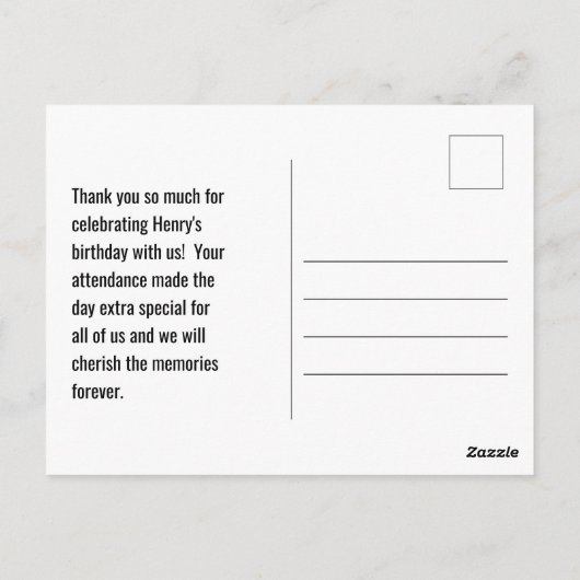 かわいいパンダ誕生日ありがとうはがき ポストカード (裏面)