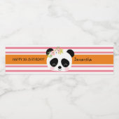 かわいいパンダ誕生日パーティーウォーターボトルラベル ペットボトルラベル (シングルラベル)