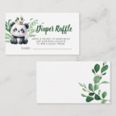 かわいいパンダ赤ちゃんシャワー水の色おむつラッフル エンクロージャーカード (正面/裏面)