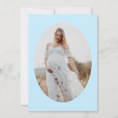 かわいいパンダ赤ちゃんモダンシャワーライトブルー 招待状 (裏面)