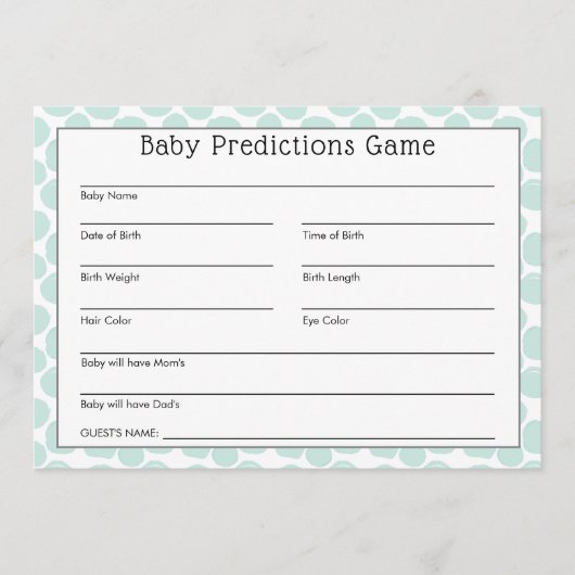 かわいいパンダ赤ちゃん予測ゲーム 招待状 (正面)