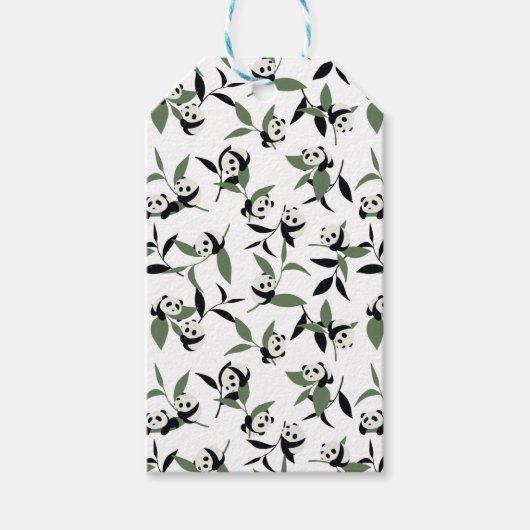 かわいいパンダ遊の竹園ホワイトバー ギフトタグ (正面)