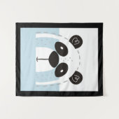 かわいいパンダ顔カラーブロック タペストリー (正面(横))