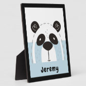 かわいいパンダ顔カラーブロック フォトプラーク (側面)