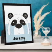 かわいいパンダ顔カラーブロック フォトプラーク (側面)