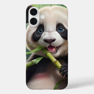 かわいいパンダ食べの竹 iPhone 16 PLUSケース