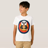 かわいいパンダ食べズピザボバティー Tシャツ (正面フル)