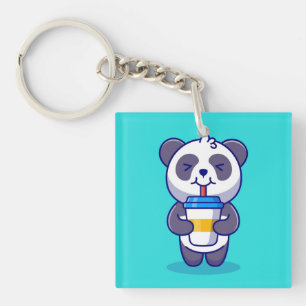 かわいいパンダ飲みコーヒー キーホルダー