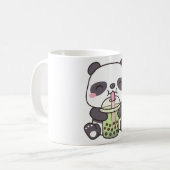かわいいパンダ飲み抹茶バブルティー コーヒーマグカップ (正面左)