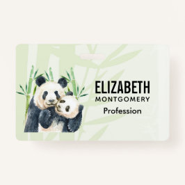 かわいいパンダ、かわいい水色 バッジ