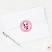 かわいいパンダ この本は子供の学校名に ラウンドシール (封筒)