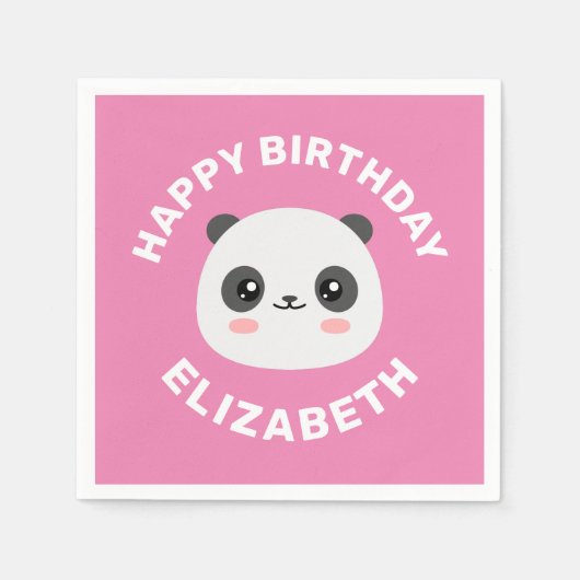 かわいいパンダ スタンダードカクテルナプキン (正面)