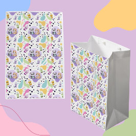 かわいいパンダ&タイガーバブルティーキッズ ミディアムペーパーバッグ