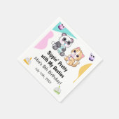かわいいパンダ&タイガーバブルティー子供の誕生日 スタンダードカクテルナプキン (角)