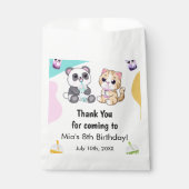 かわいいパンダ&タイガーバブルティー子供の誕生日 フェイバーバッグ (正面)