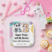 かわいいパンダ&タイガーバブルティー子供の誕生日 ペーパープレート (パーティー)