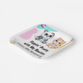 かわいいパンダ&タイガーバブルティー子供の誕生日 ペーパープレート (傾斜あり)