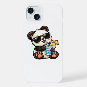 かわいいパンダ ドリンク iPhone 15 PLUSケース