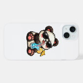 かわいいパンダ ドリンク iPhoneケース (裏面横)