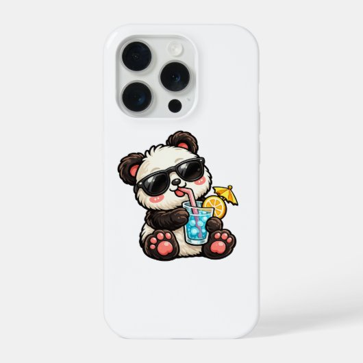 かわいいパンダ ドリンク iPhoneケース (裏面)