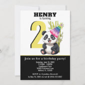 かわいいパンダ – パーソナライズされた誕生日招待状 招待状 (正面)