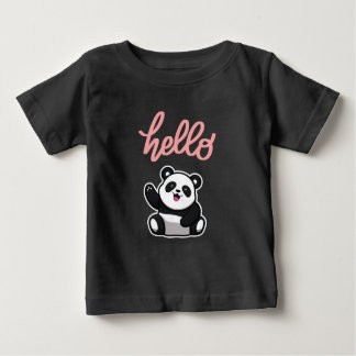かわいいパンダ ベビーTシャツ