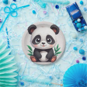かわいいパンダ ペーパープレート (パーティー)