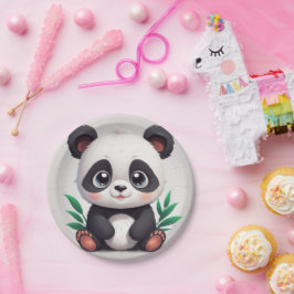 かわいいパンダ ペーパープレート