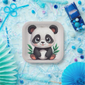 かわいいパンダ ペーパープレート (パーティー)