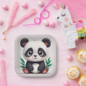 かわいいパンダ ペーパープレート (パーティー)