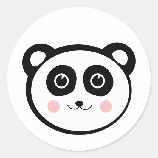 かわいいパンダ ラウンドシール (正面)