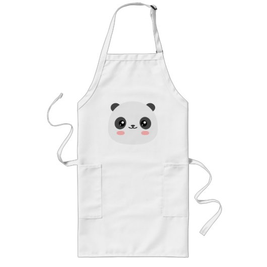 かわいいパンダ ロングエプロン (正面)
