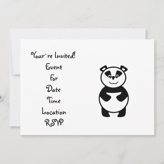 かわいいパンダ 招待状 (正面)