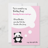 かわいいパンダ 招待状 (裏面)