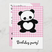 かわいいパンダ 招待状 (正面/裏面)