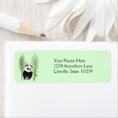 かわいいパンダ|竹に座る ラベル (インサイチュ)