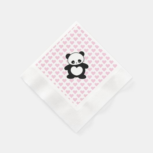 かわいいパンダ 縁ありカクテルナプキン (角)
