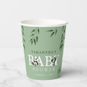 かわいいパンダ&葉ニュートラル赤ちゃんシャワー 紙コップ (裏面)