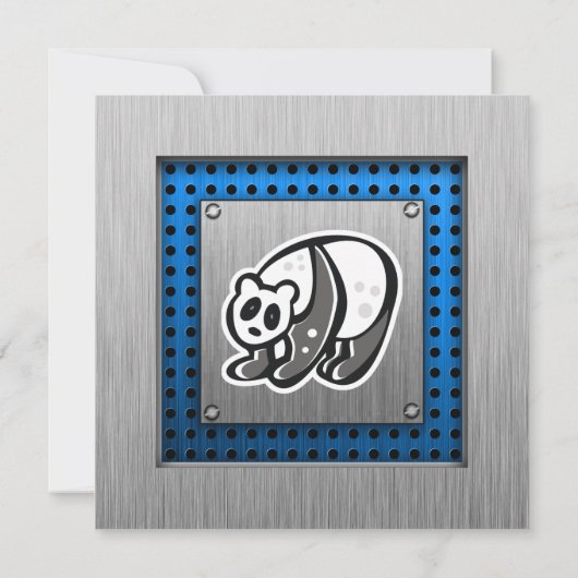 かわいいパンダ; 銀 招待状 (裏面)